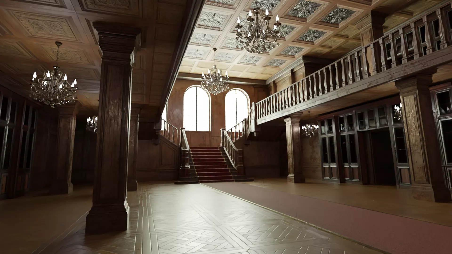 Ballroom Low-poly 3D model_0