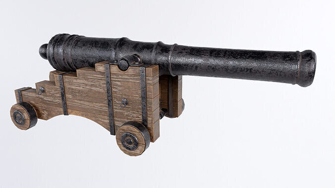 Pirate Ship Cannon Low-poly 3D model
