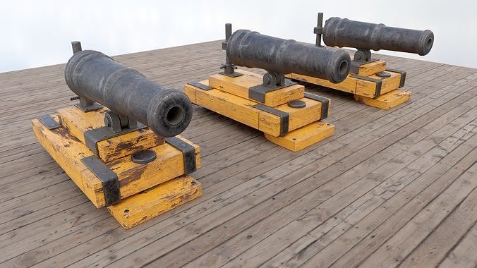 Pirate Ship Cannon Low-poly 3D model