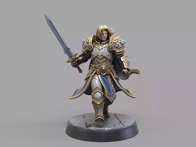 Anduin statue of knight holding sword free 3D model 3D printable | CGTrader