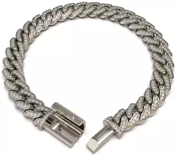 Miami Cuban 8mm bracelet or necklace Gemstone set version