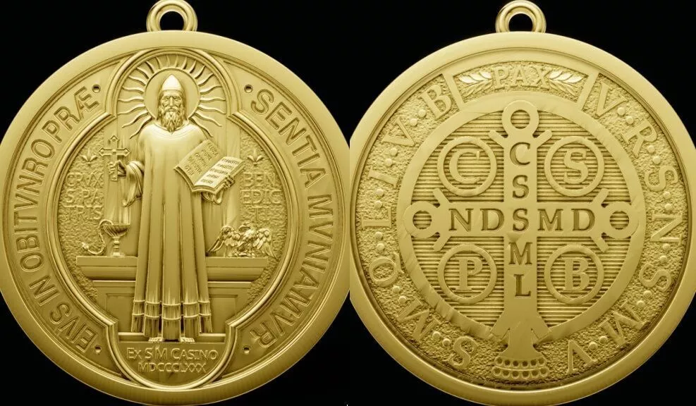 Saint Benedict Medallion Pendant STL 3D Print Model 3D print model