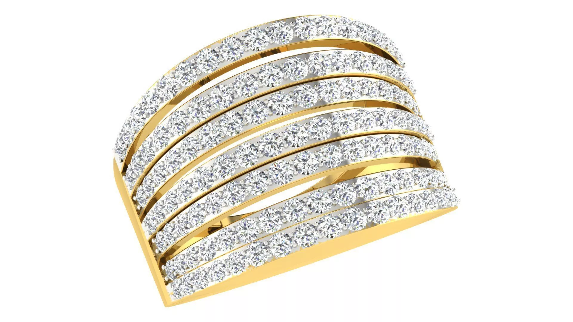 SILVER AND GOLD BAND RING 3D print model