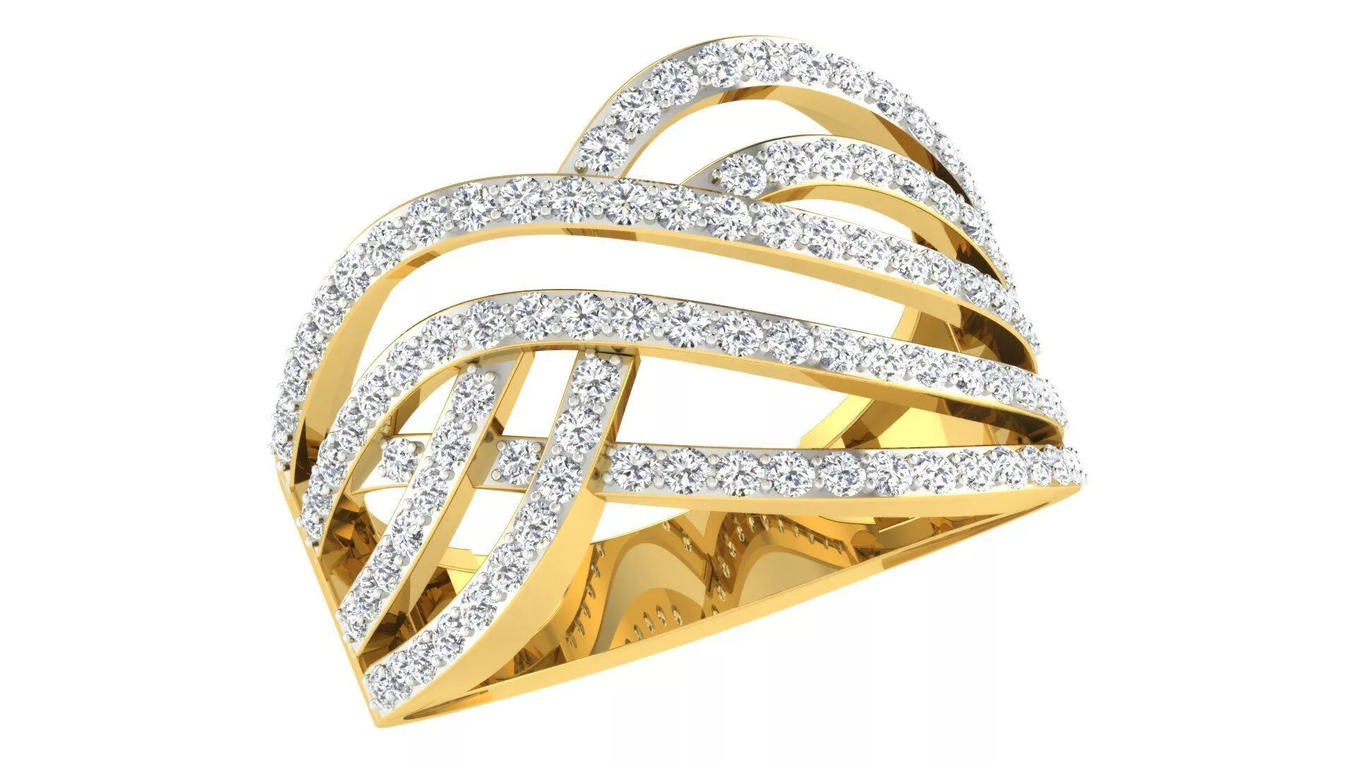SILVER AND GOLD BAND RING 3D print model