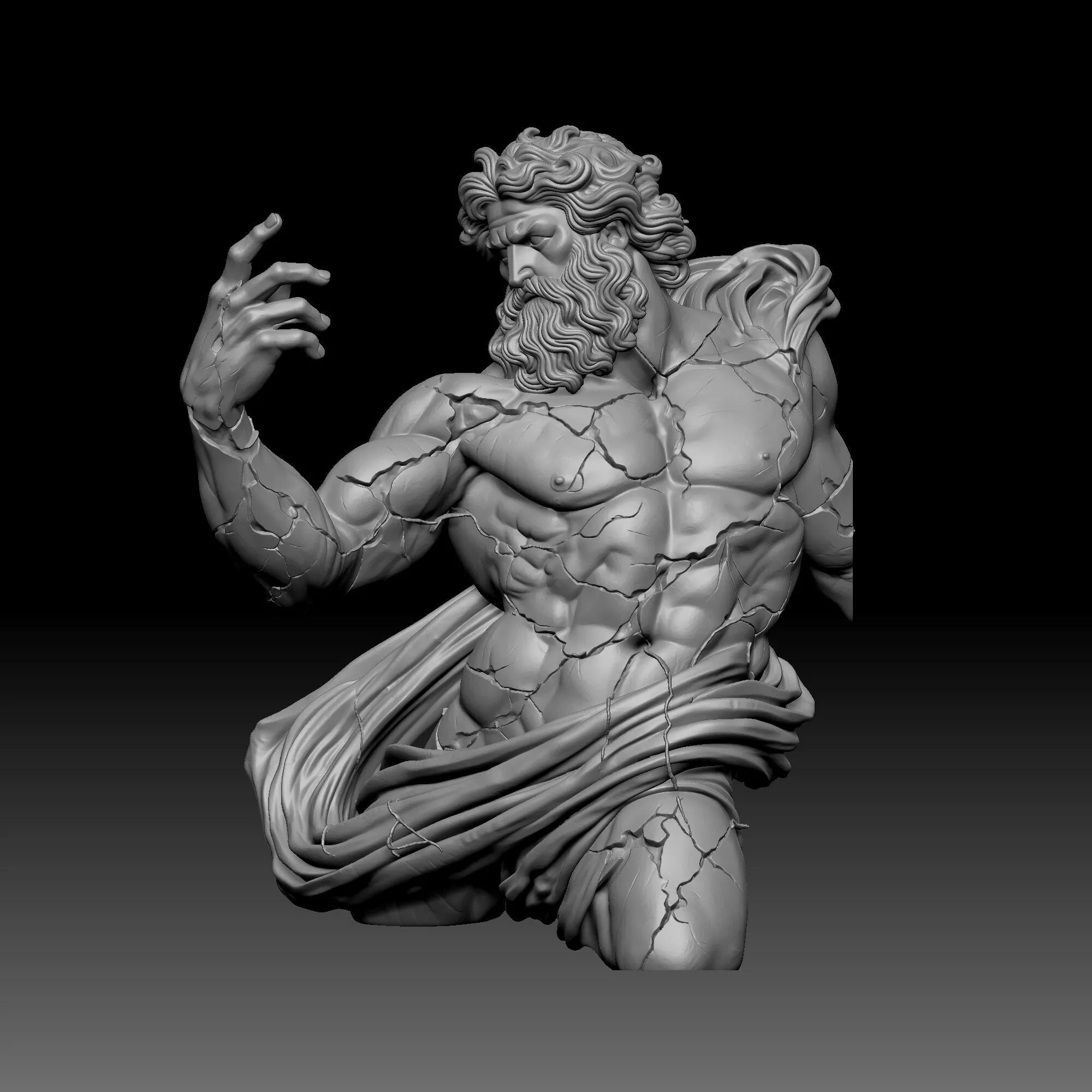myth of Cronus and father of the Greek gods 3D print model
