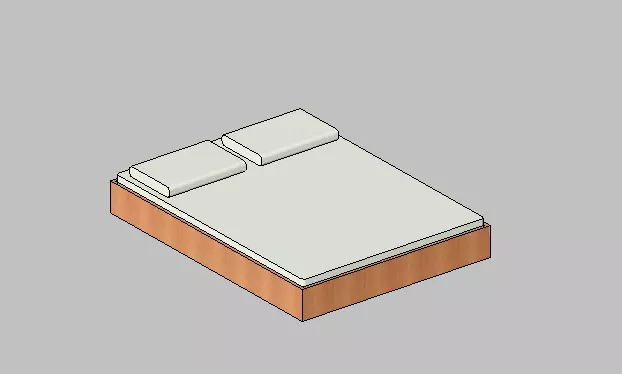 Minimalist Double Bed Modern Platform Bed 3D model