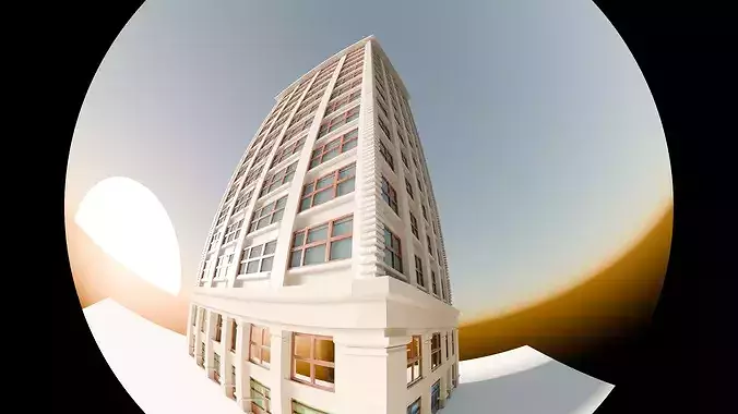 Modern High Rise Residential Building 3D Model Low-poly 3D model 5
