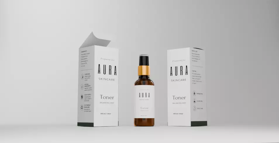 realstic cosmetic Bottle Packaging 3D Model with box Low-poly 3D model