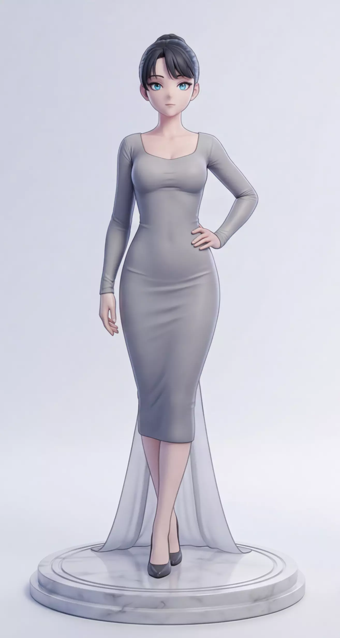 Cute Office Girl Anime Figure 3D print model