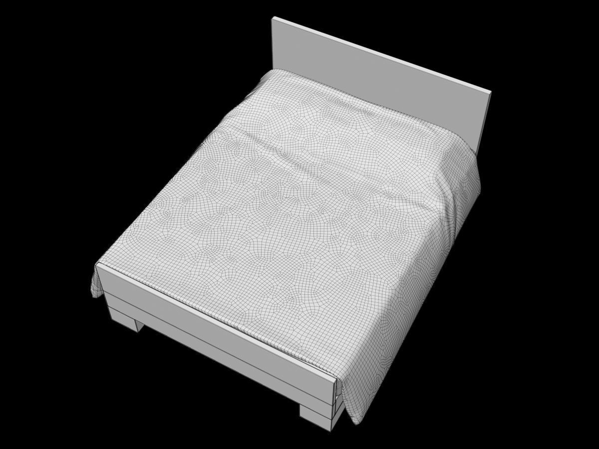 Single and Double Bed 3D model_22