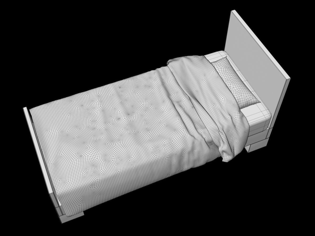 Single and Double Bed 3D model_10