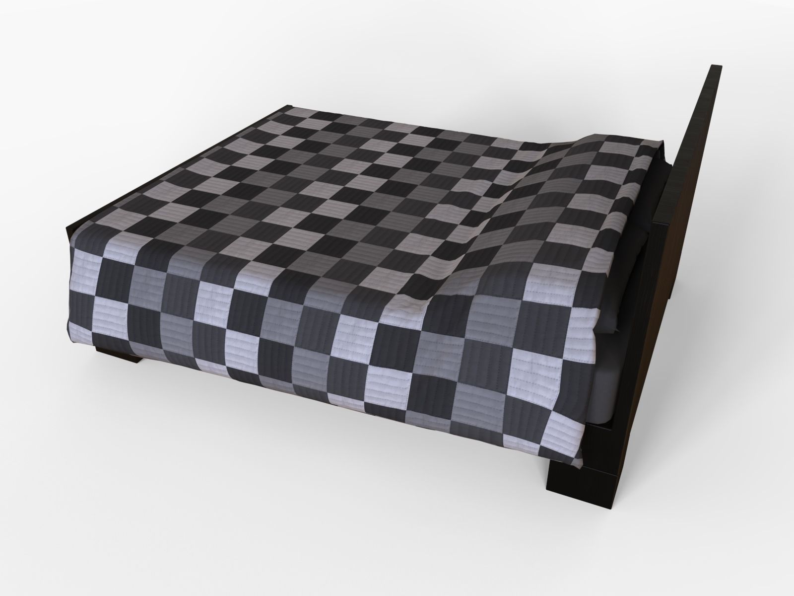 Single and Double Bed 3D model_8