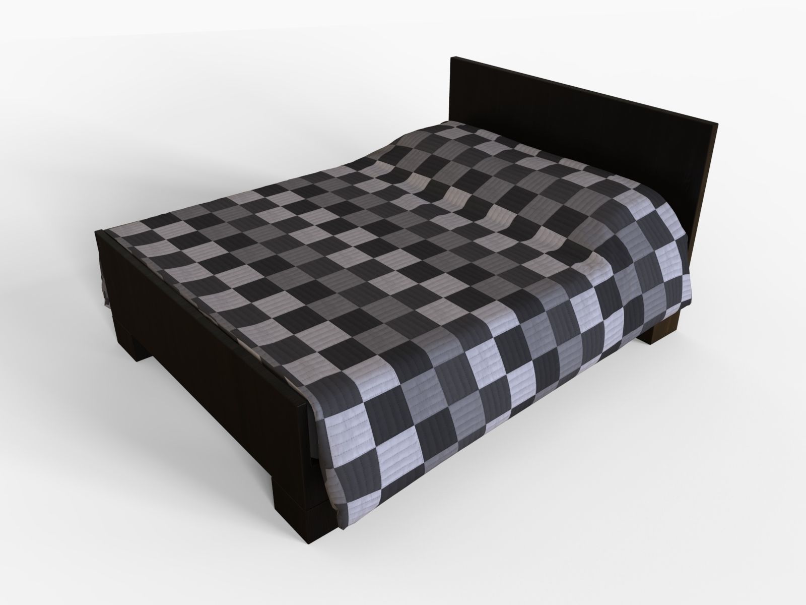 Single and Double Bed 3D model_7