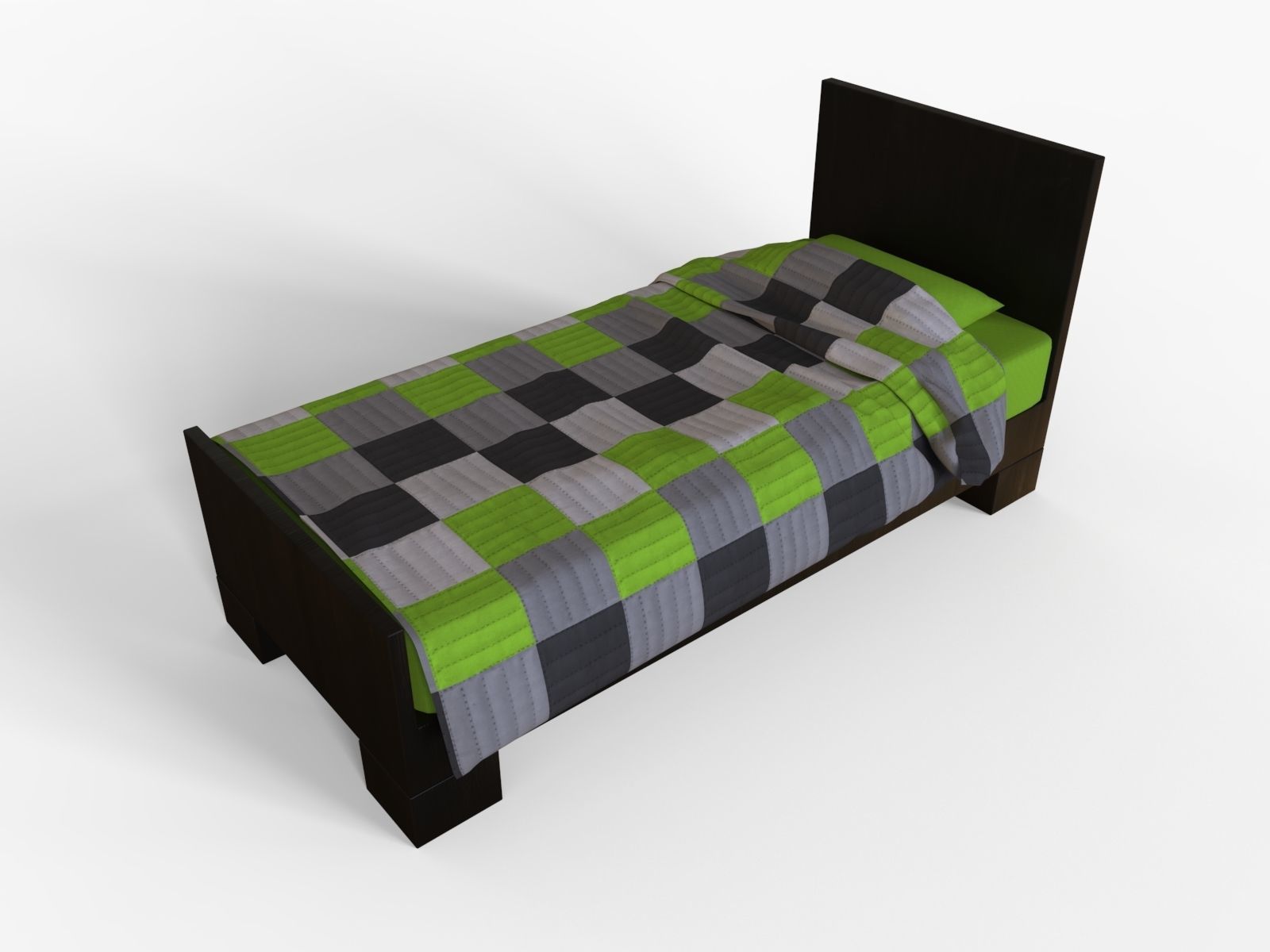 Single and Double Bed 3D model_3