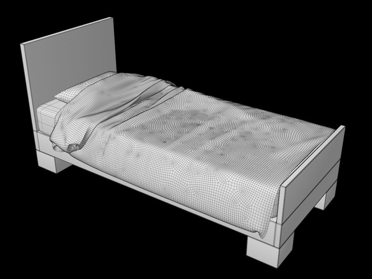 Single and Double Bed 3D model_15