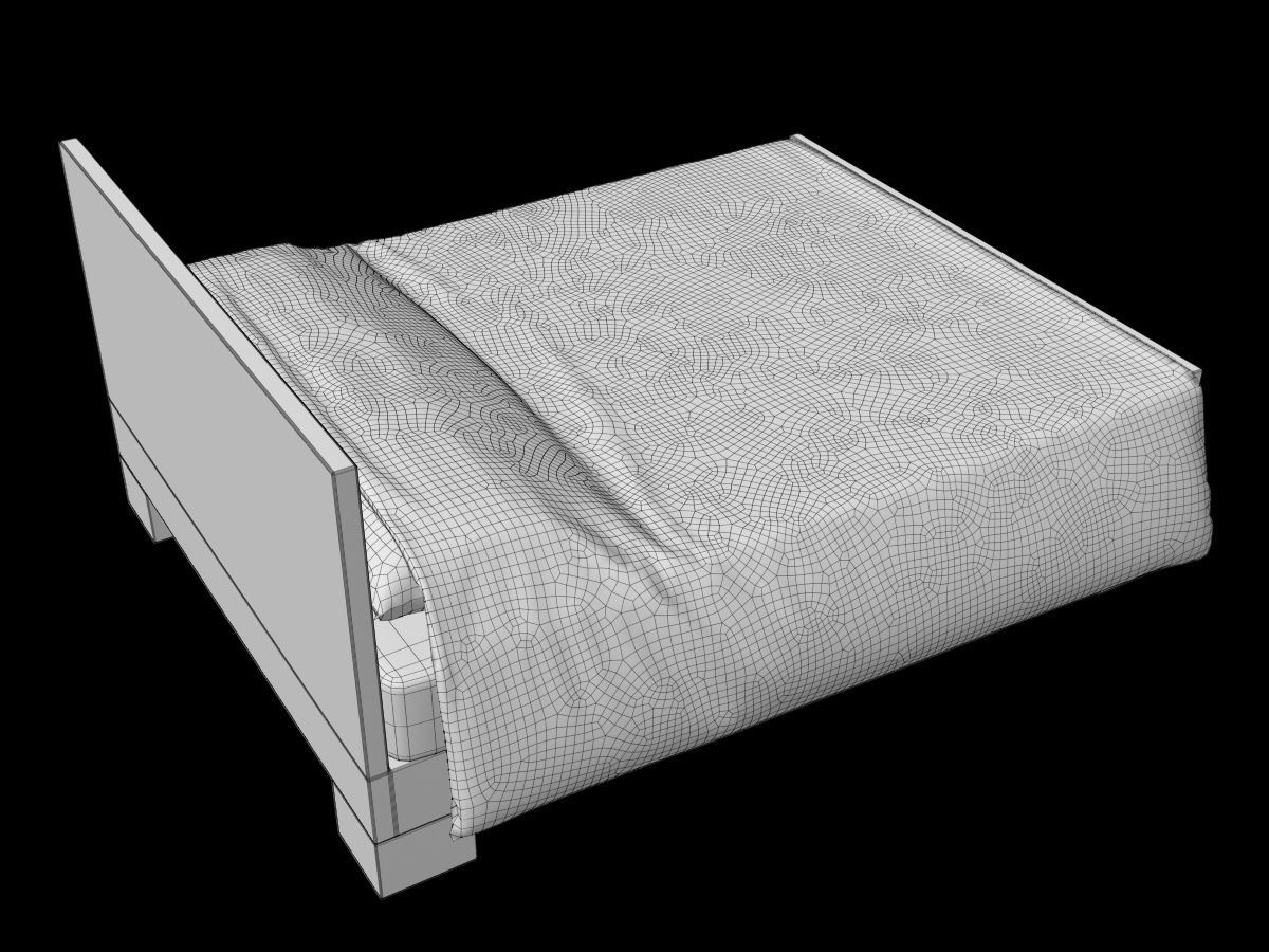 Single and Double Bed 3D model_19