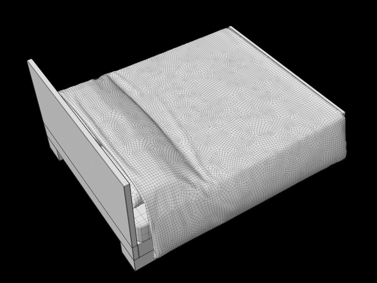 Single and Double Bed 3D model_20