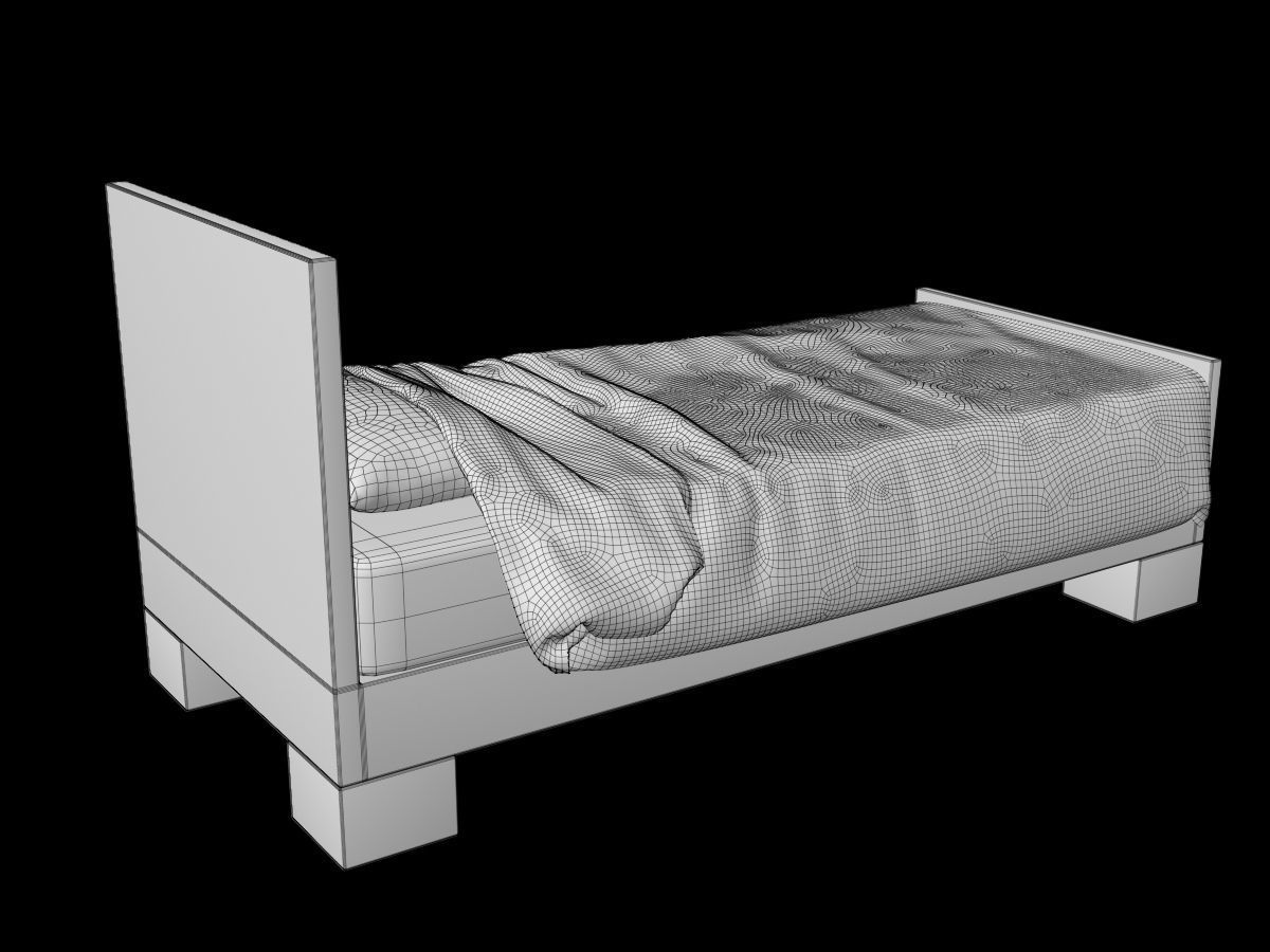 Single and Double Bed 3D model_13