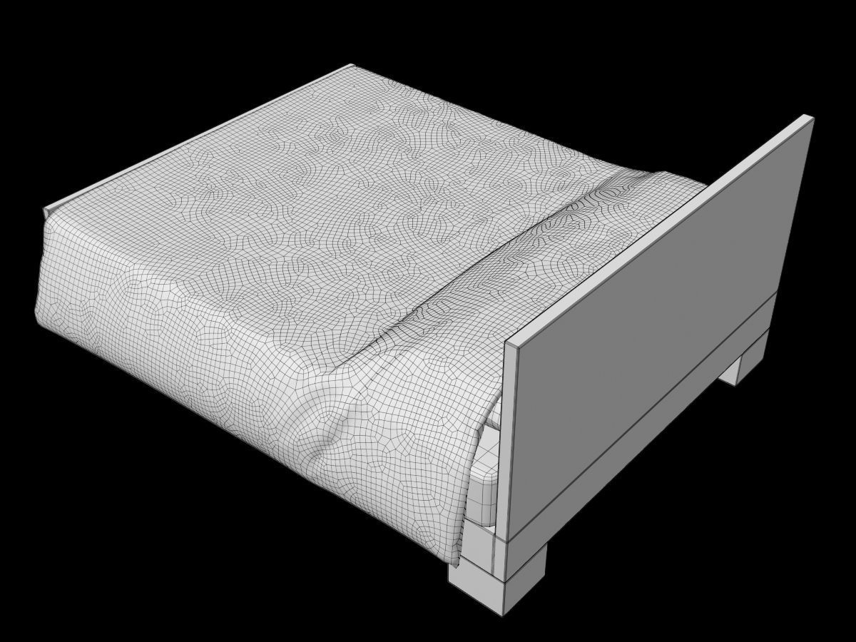 Single and Double Bed 3D model_21