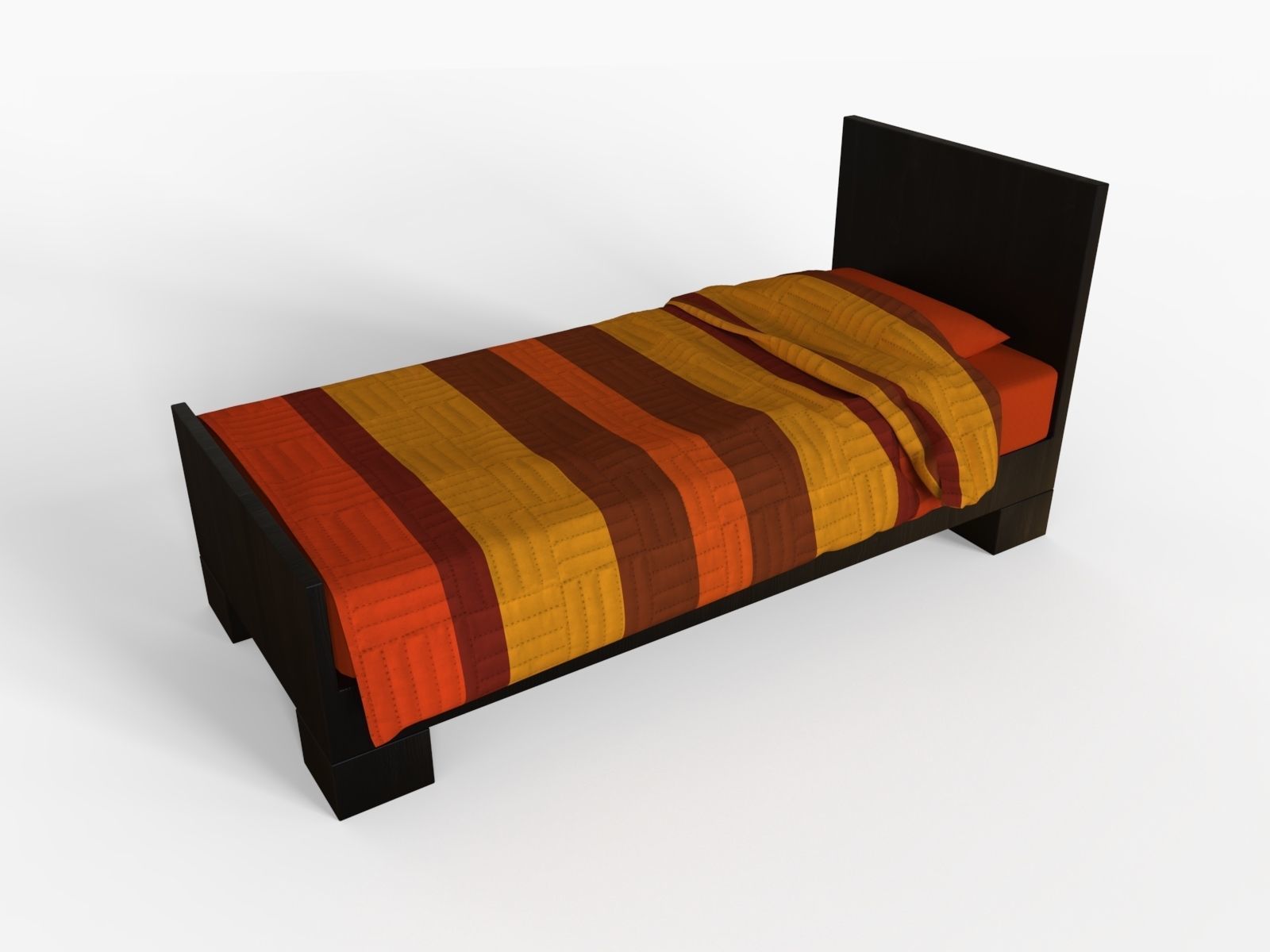 Single and Double Bed 3D model_1