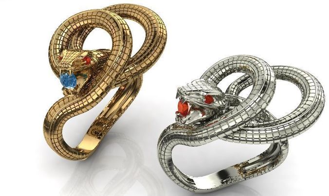 snake fashion ring stl files 3D print model