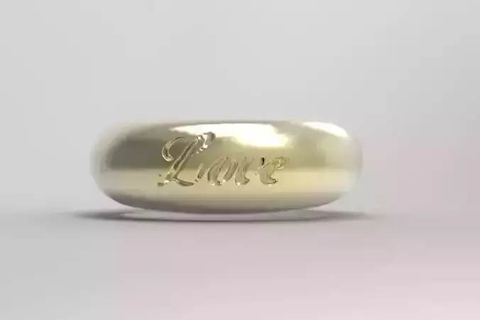 Jewel Ring in gold with inscription love