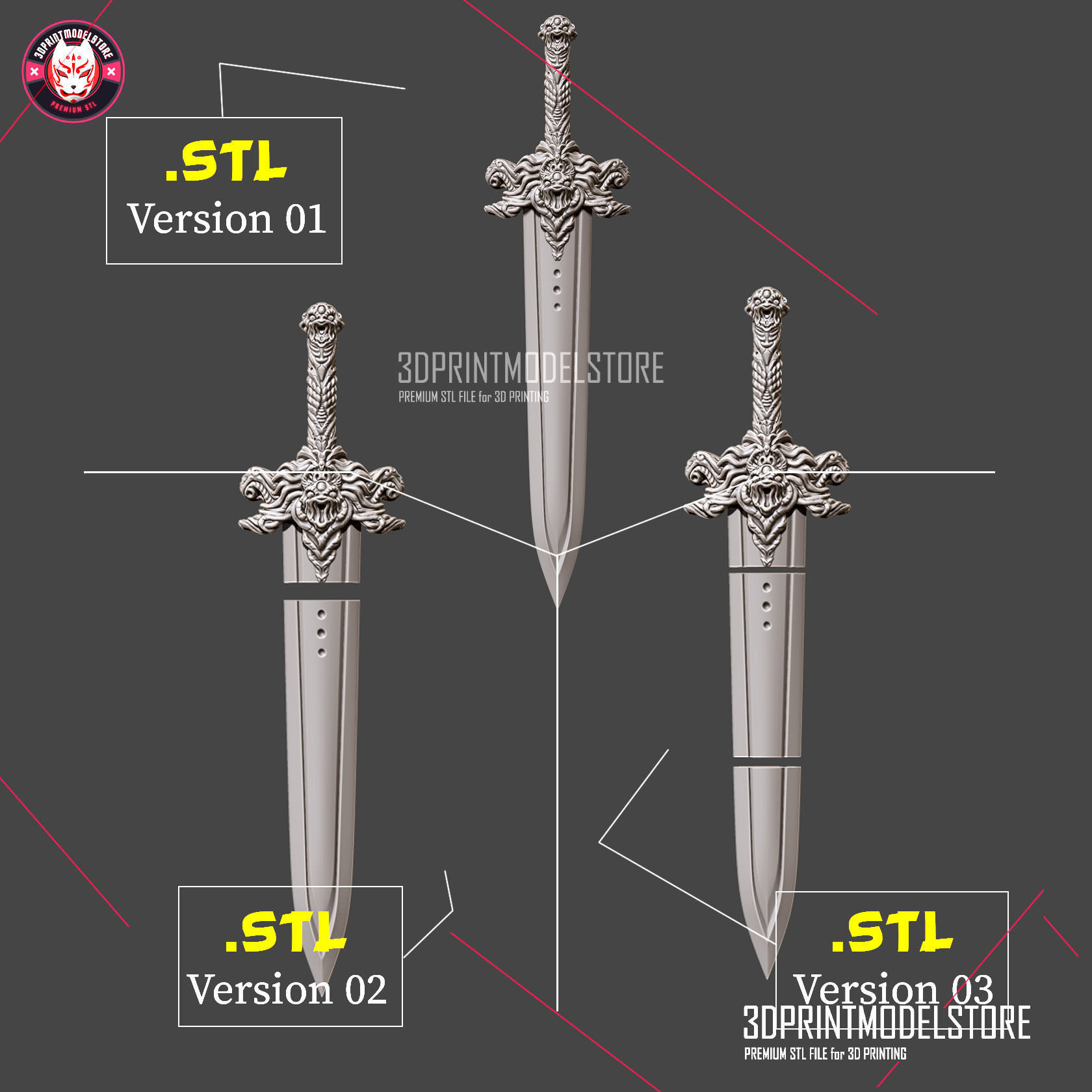 Devil Sword Dark Weapon STL Costume Cosplay 3D print model_3