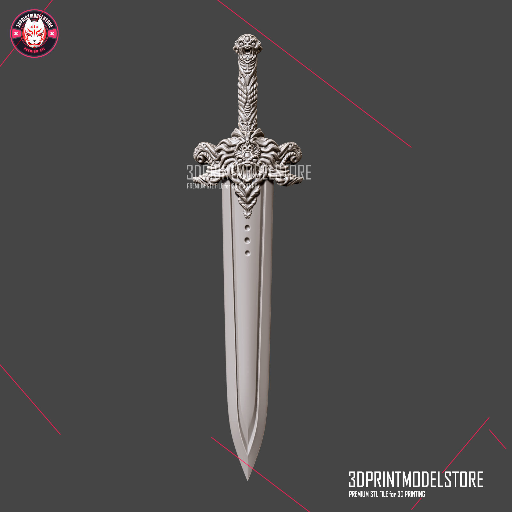 Devil Sword Dark Weapon STL Costume Cosplay 3D print model_1