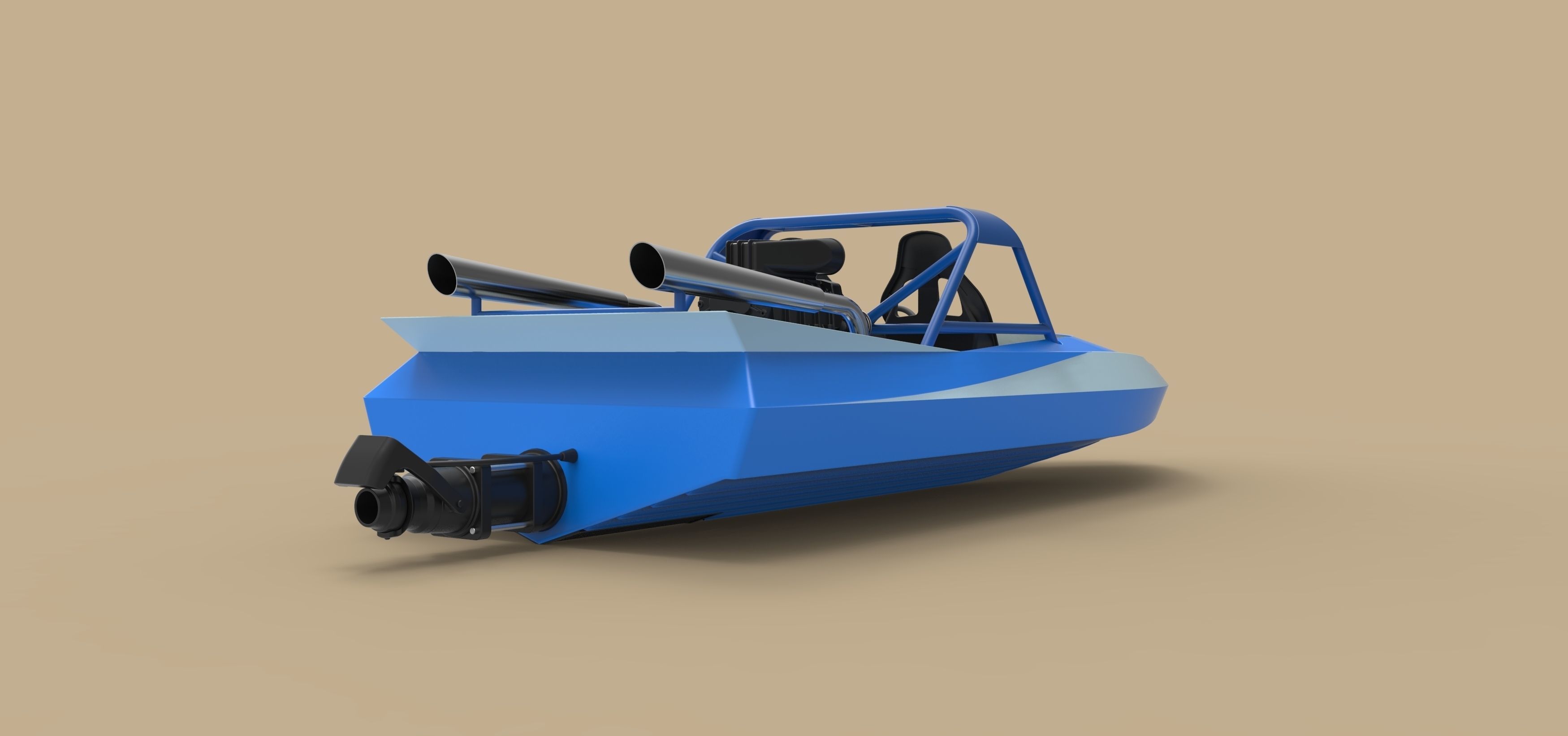 Jet sprint boat 3D model_12
