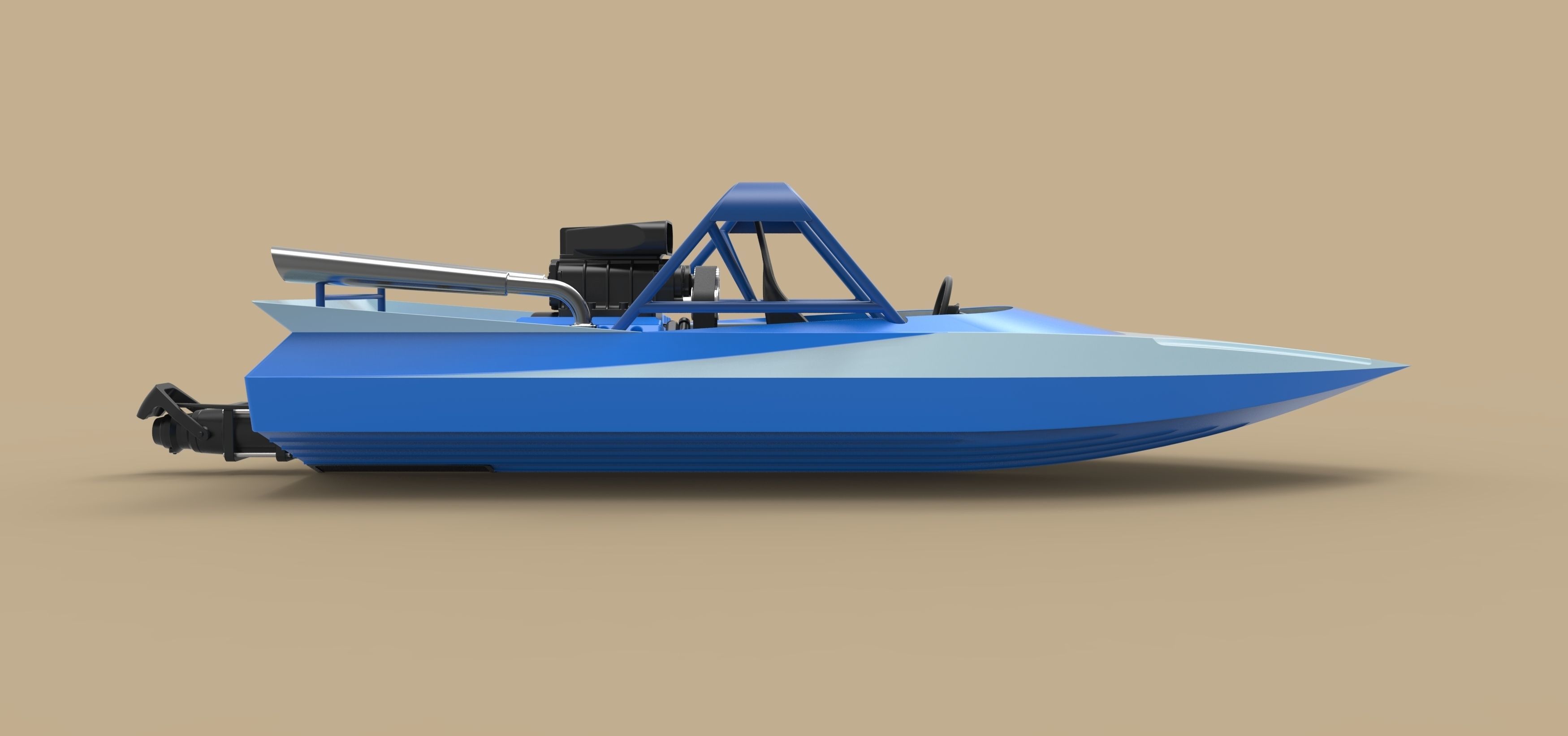 Jet sprint boat 3D model_6