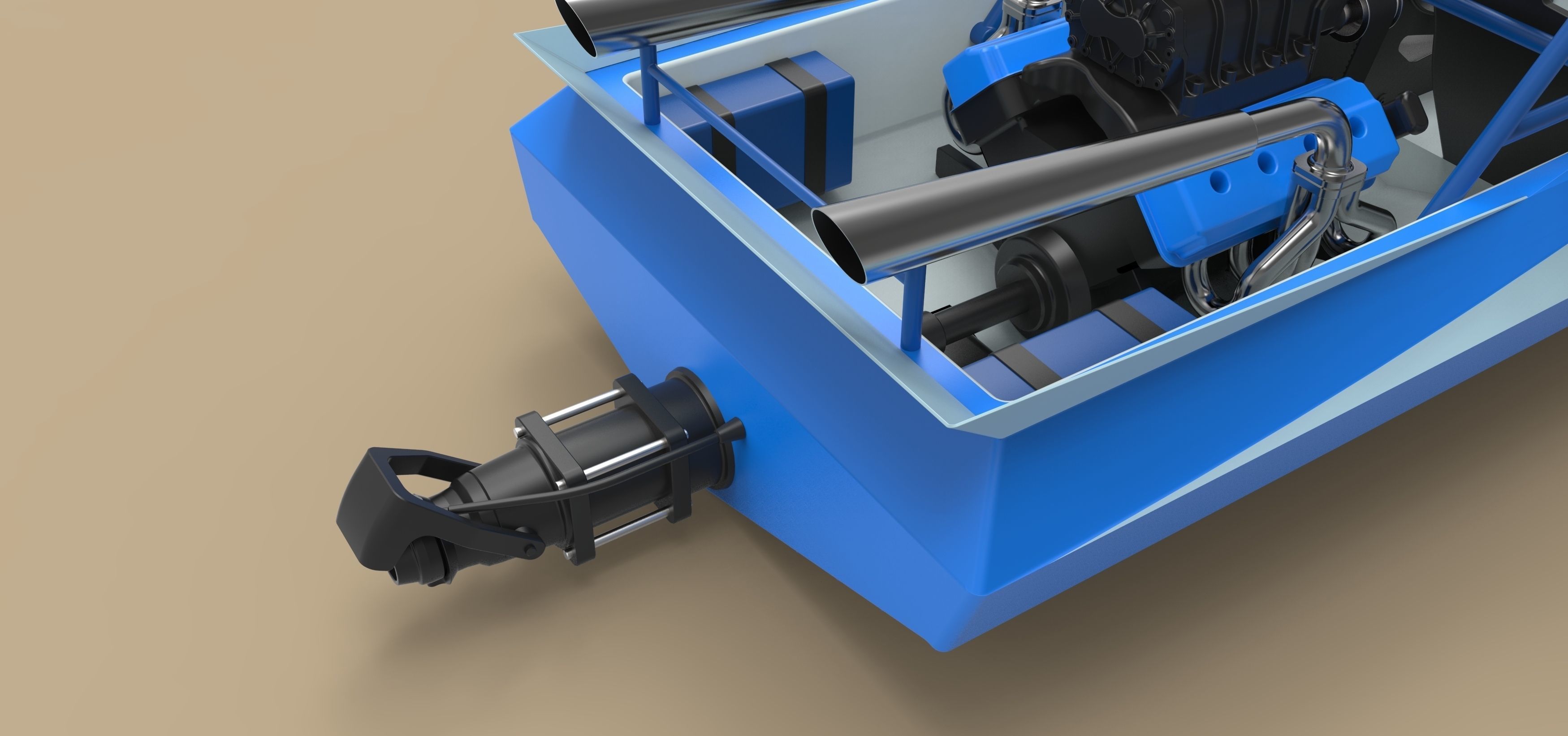 Jet sprint boat 3D model_13