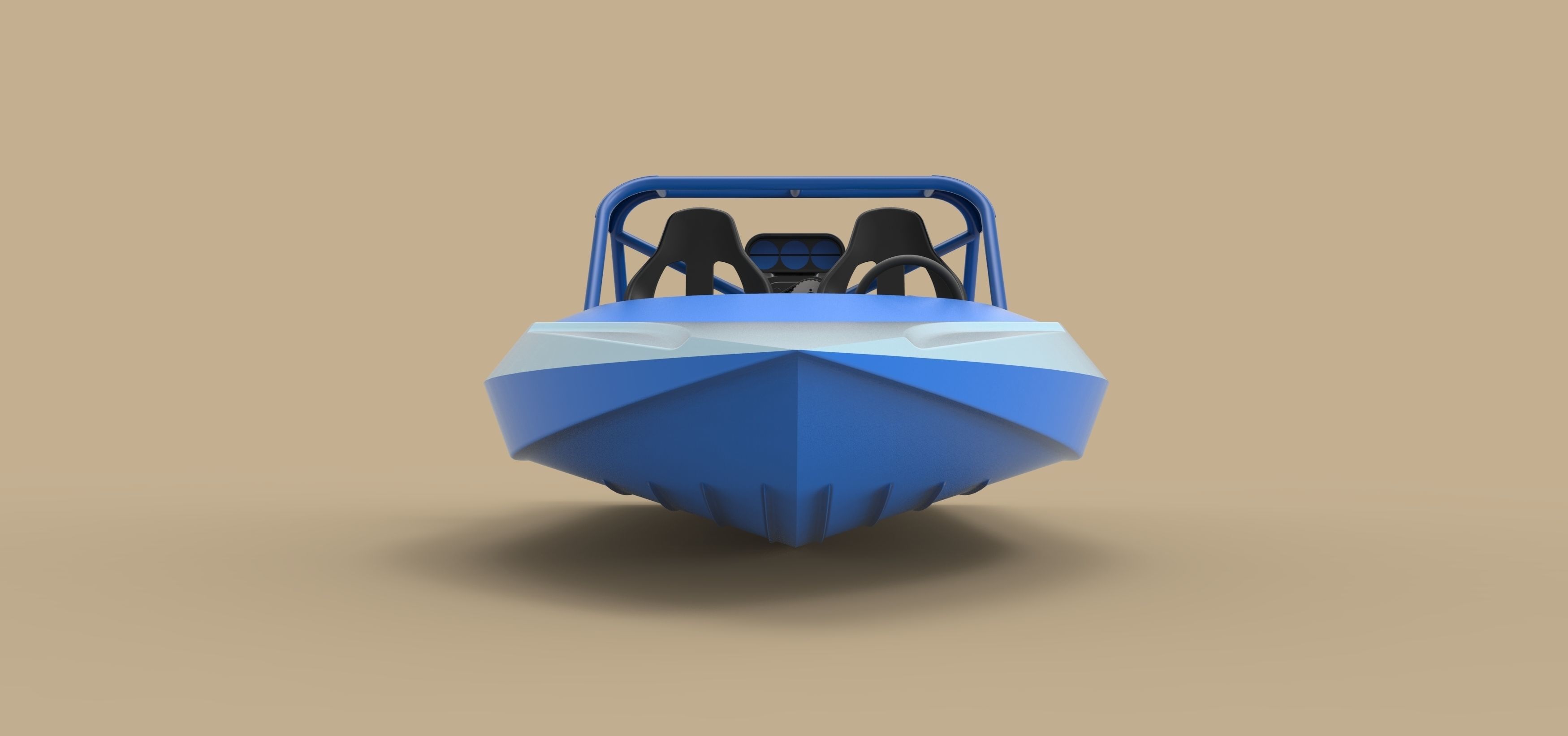 Jet sprint boat 3D model_5