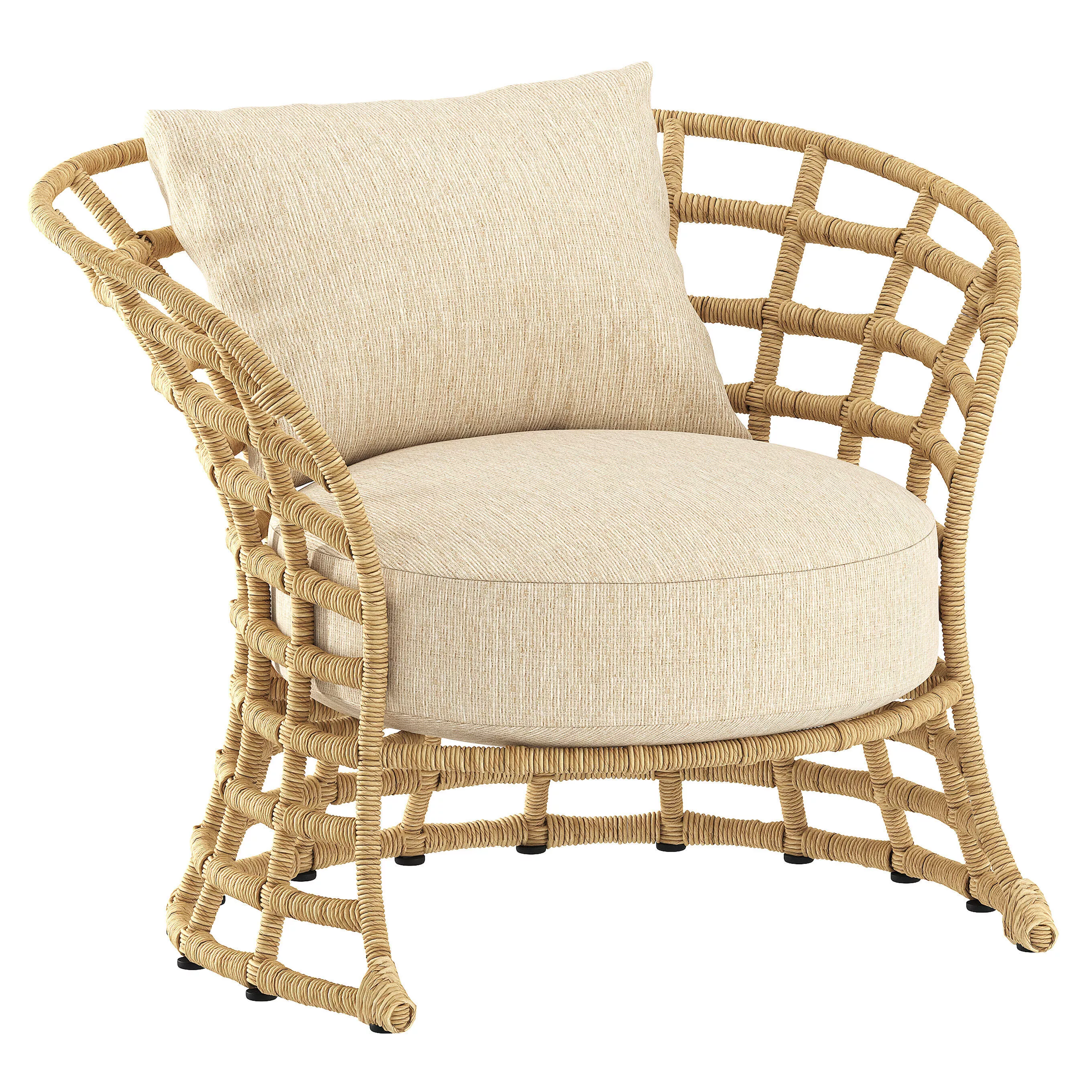 Paxton rattan armchair by Eichholtz 3D model