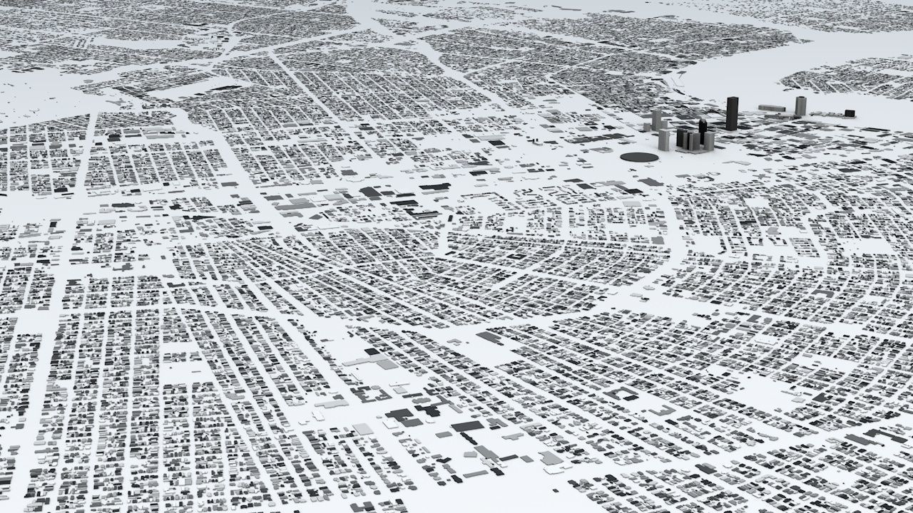 New Orleans Downtown Streets and Buildings 3D model_3