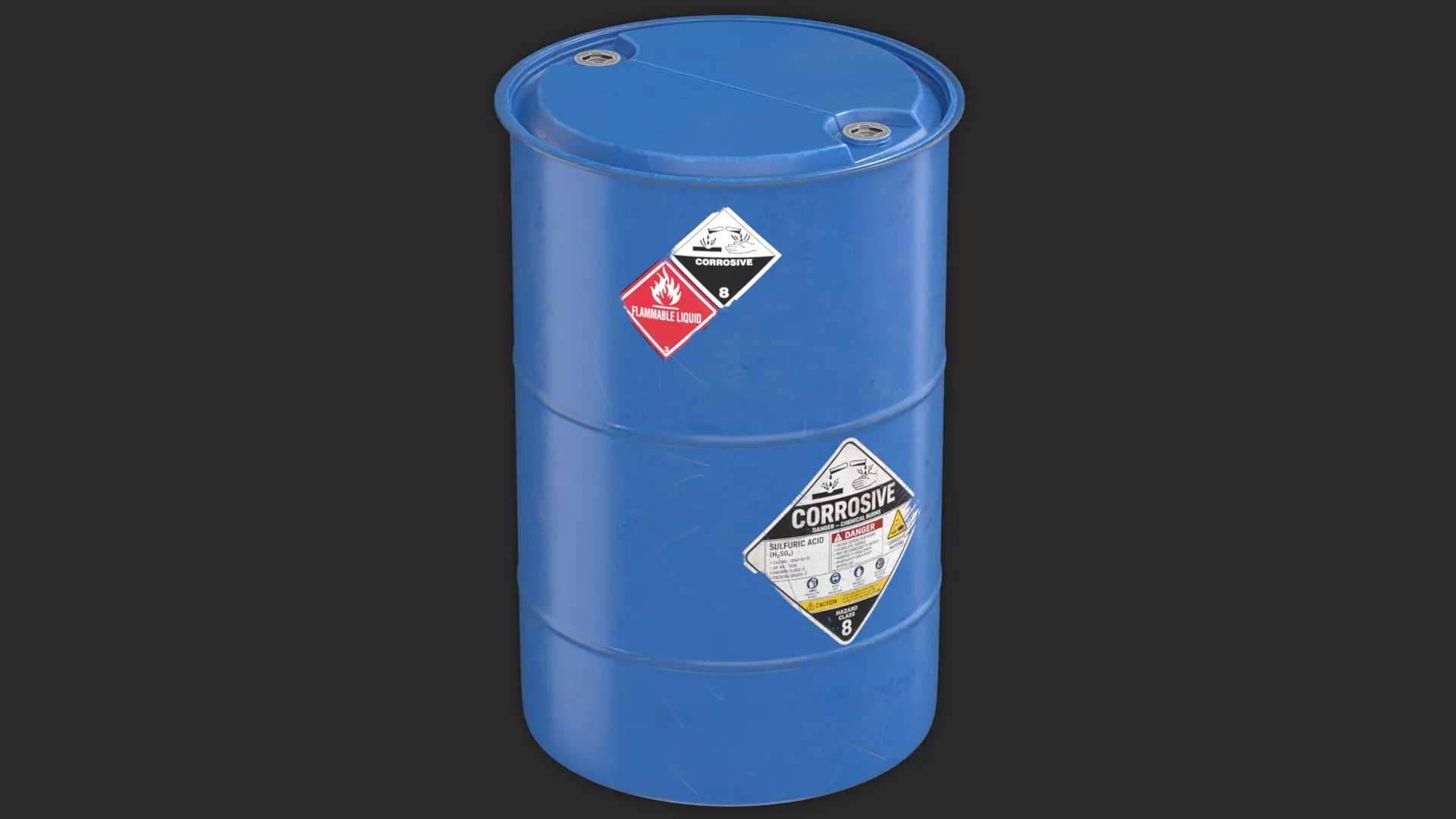 Industrial Acid Barrel 3D model