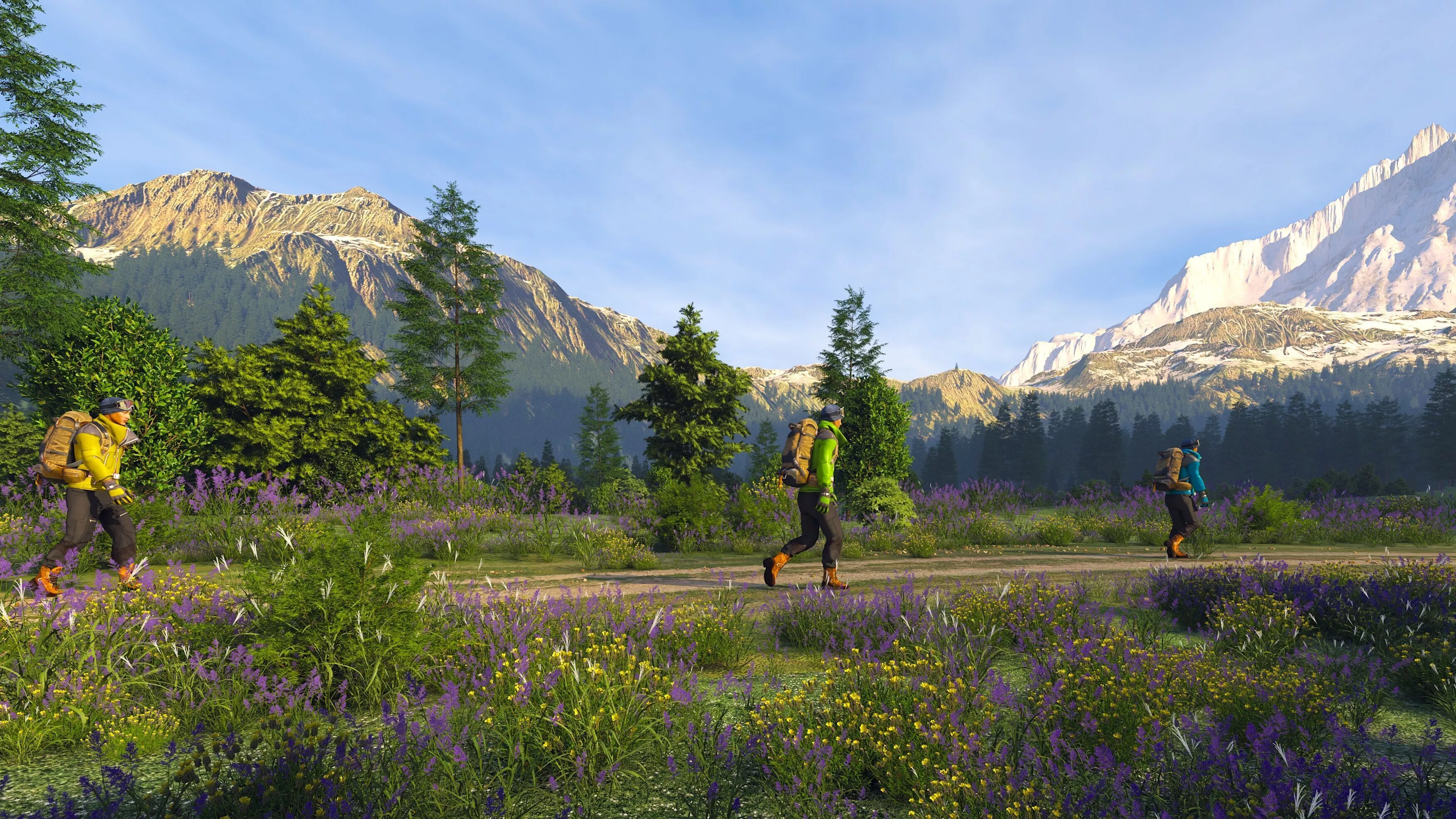 Hiking Mountaineering 3D Animation Scene 3D model