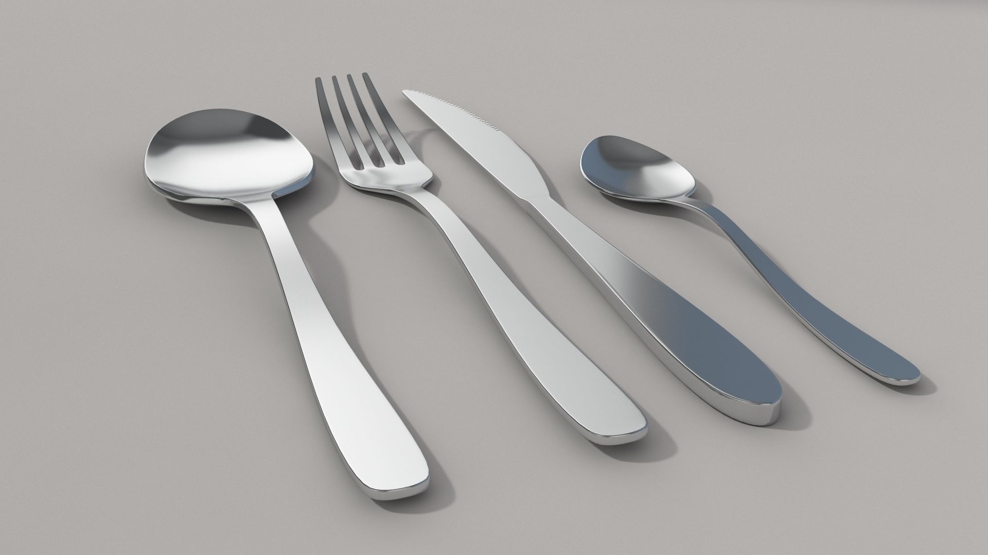 3D model Cutlery Spoon Fork and Knife CGTrader
