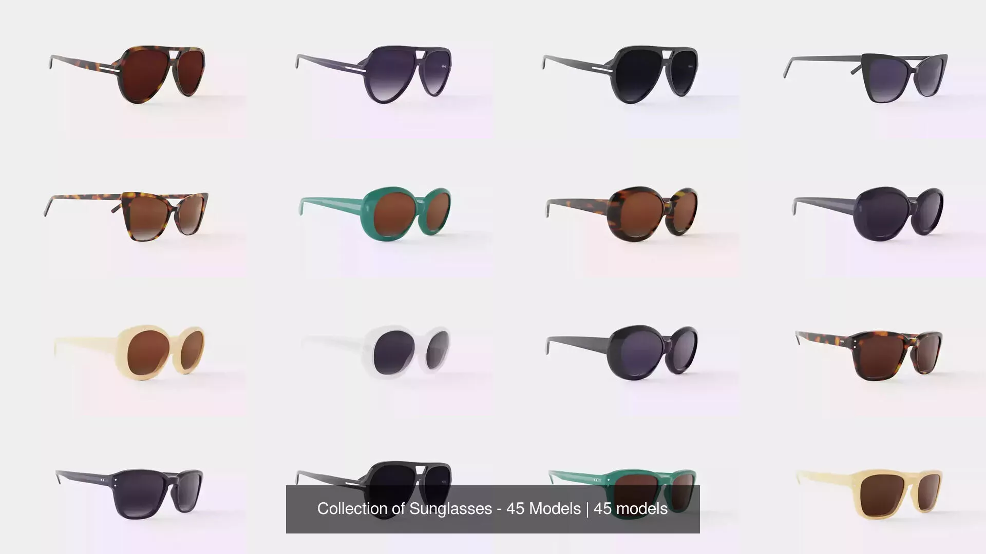 Collection of Sunglasses - 45 Models 3D Model Pack