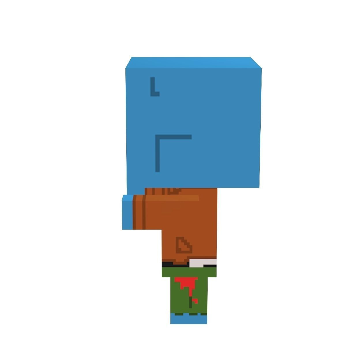 Block Zombies Game Ready Low-poly 3D model_25