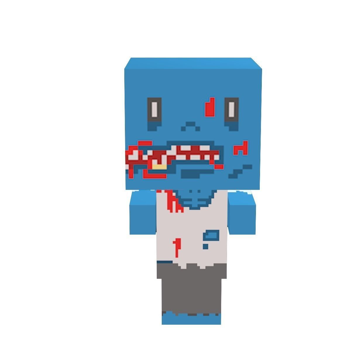 Block Zombies Game Ready Low-poly 3D model_3