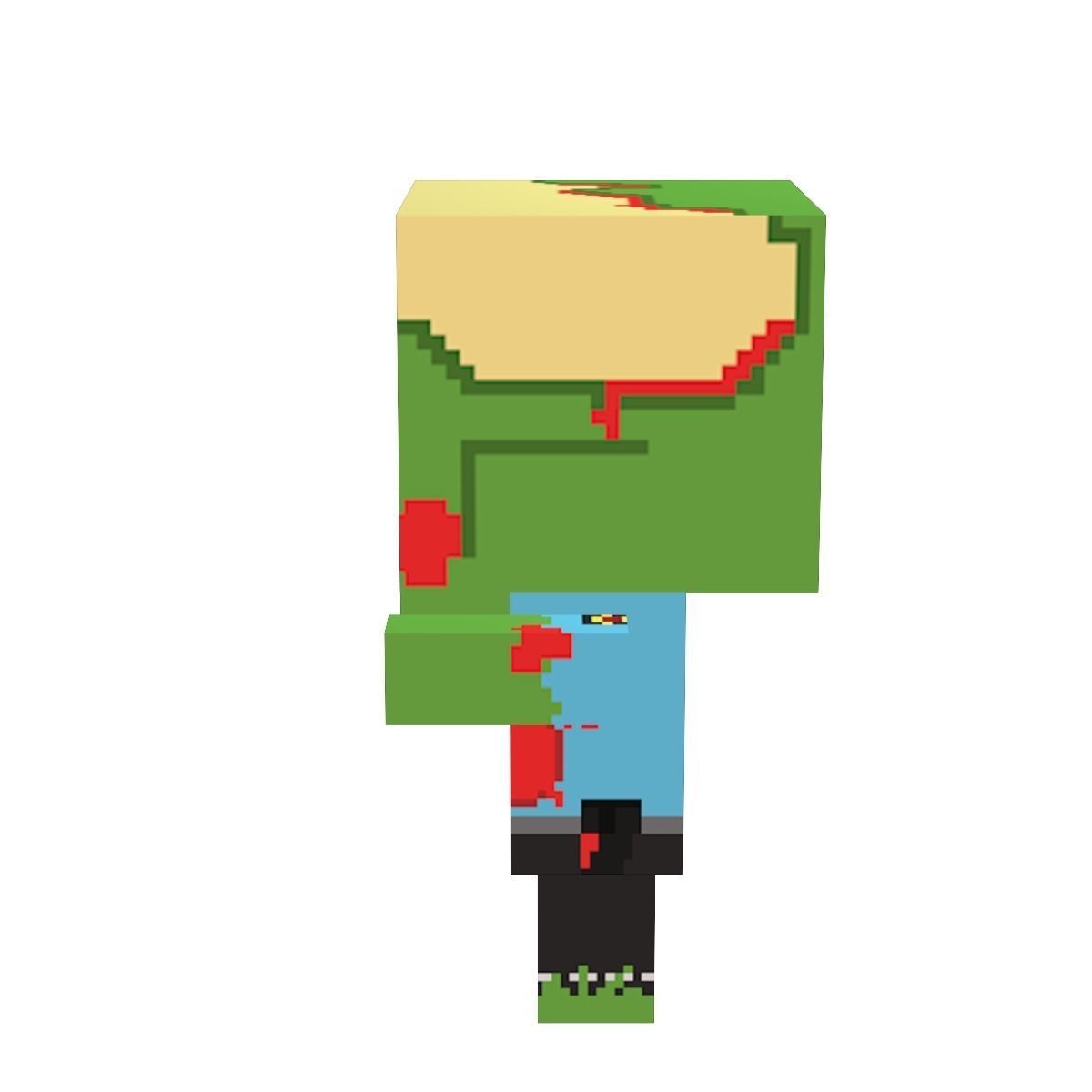 Block Zombies Game Ready Low-poly 3D model_9