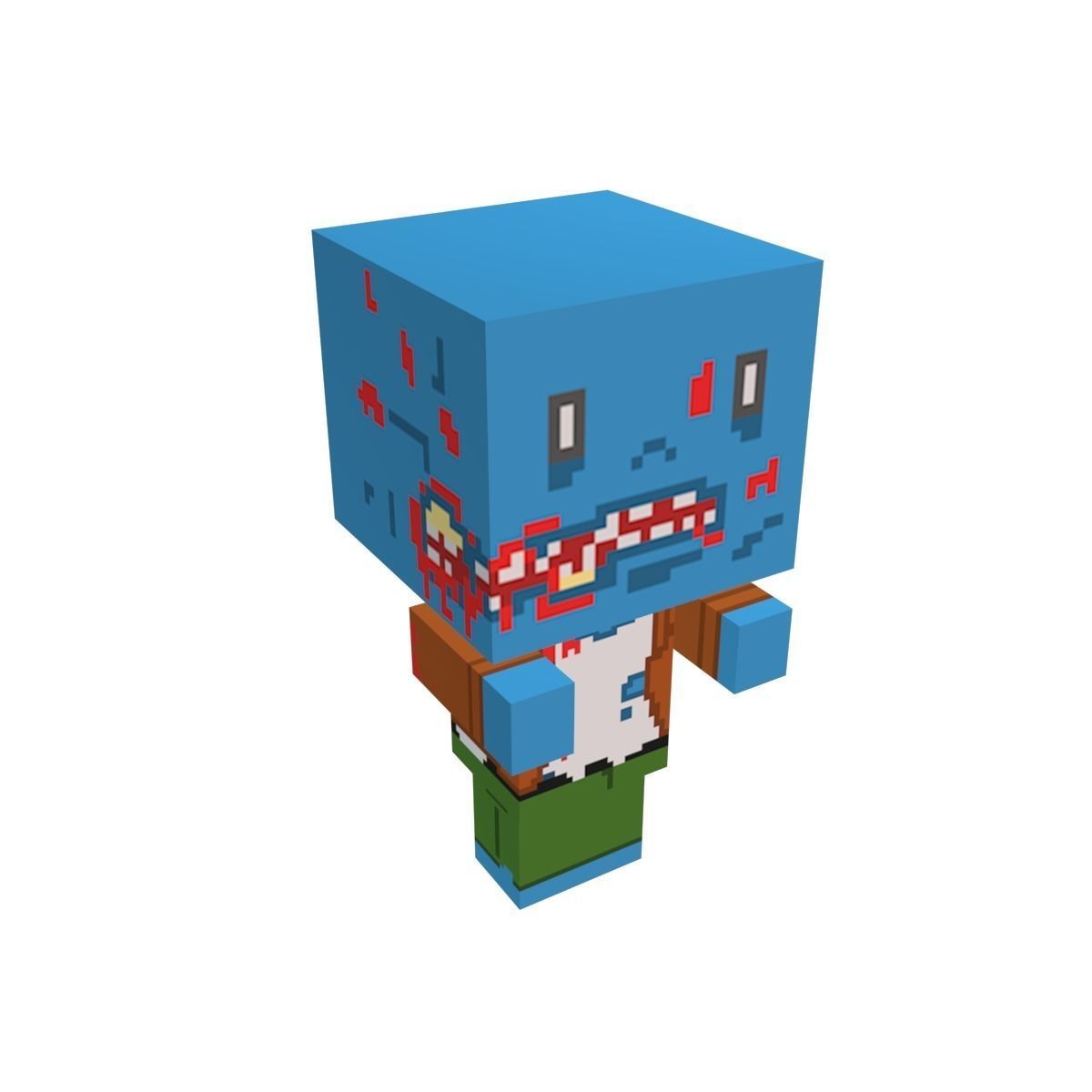 Block Zombies Game Ready Low-poly 3D model_21
