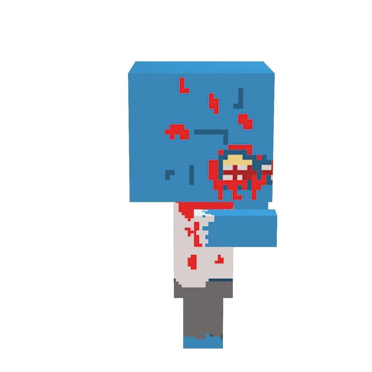 Block Zombies Game Ready Low-poly 3D model_4