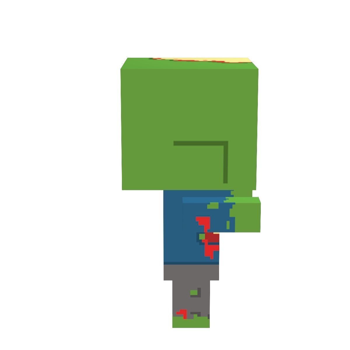 Block Zombies Game Ready Low-poly 3D model_16