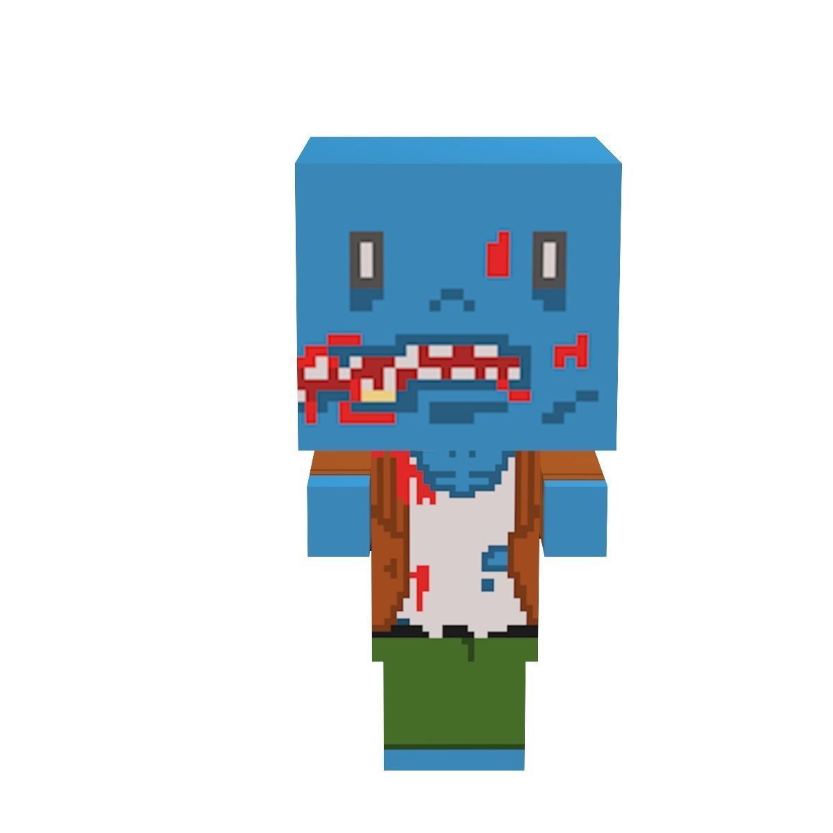 Block Zombies Game Ready Low-poly 3D model_22