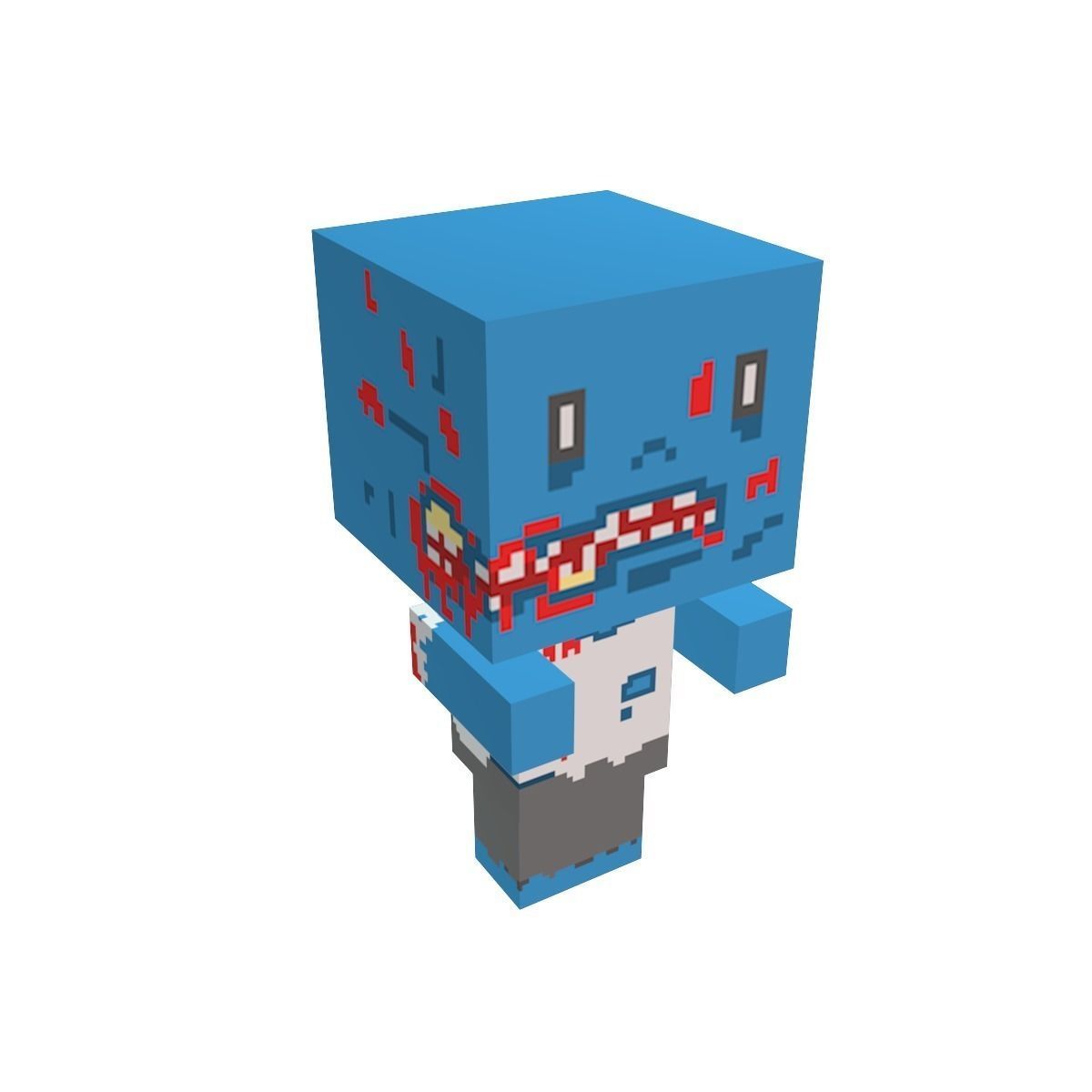 Block Zombies Game Ready Low-poly 3D model_2