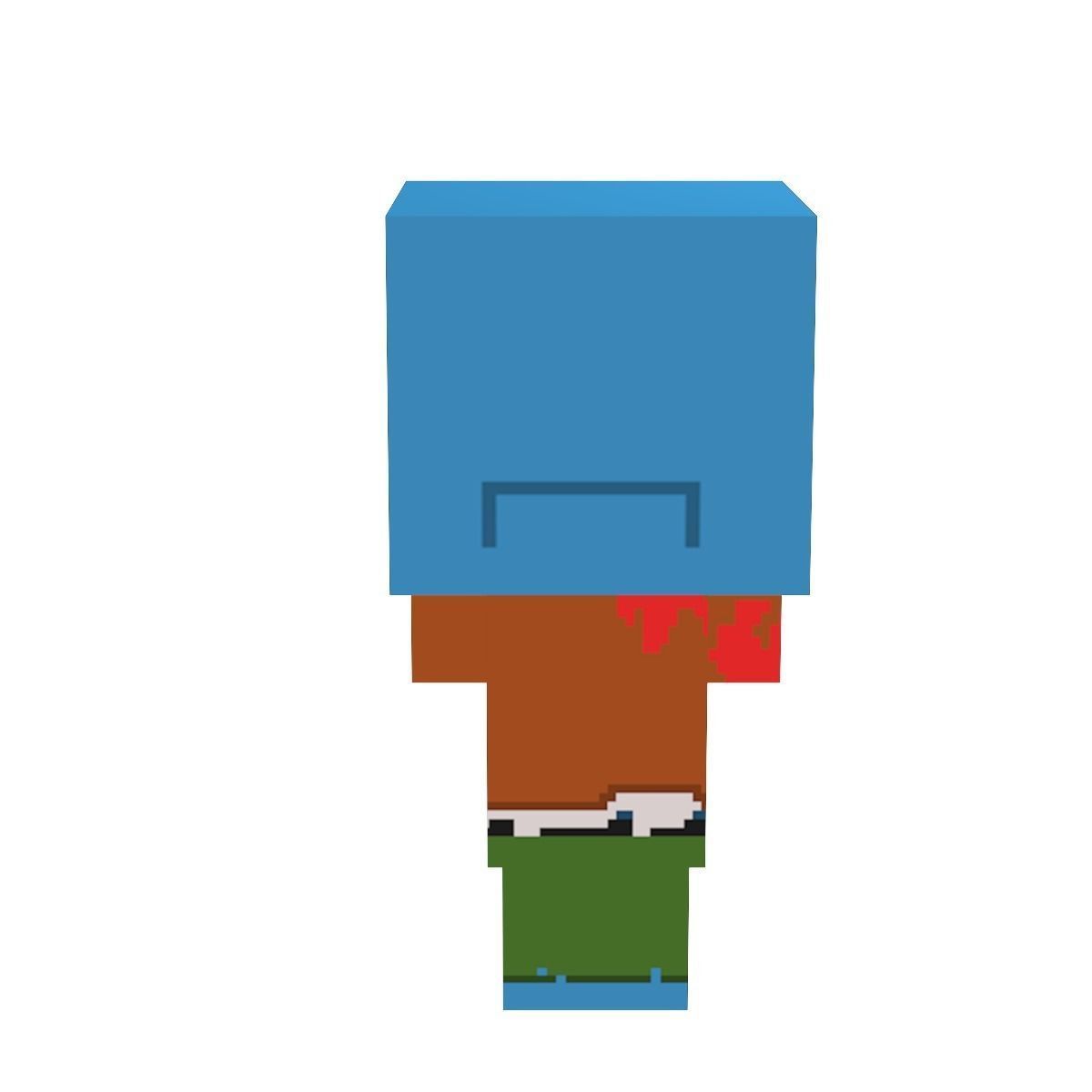 Block Zombies Game Ready Low-poly 3D model_24