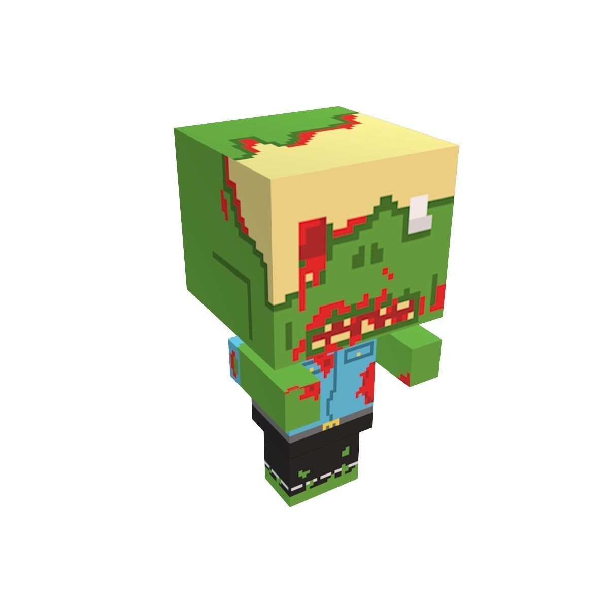 Block Zombies Game Ready Low-poly 3D model_7
