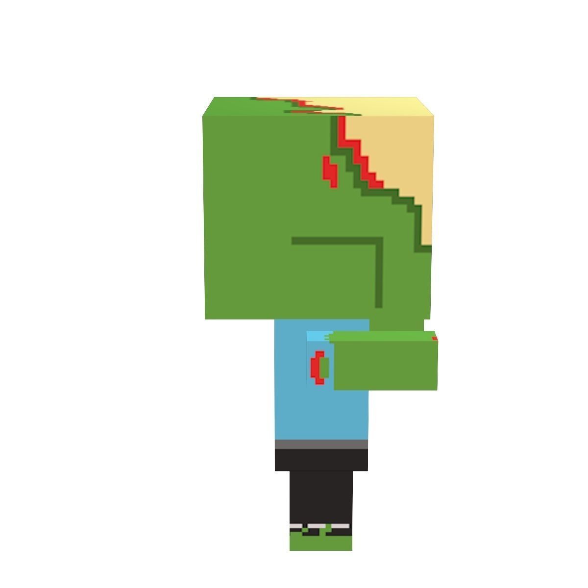 Block Zombies Game Ready Low-poly 3D model_11