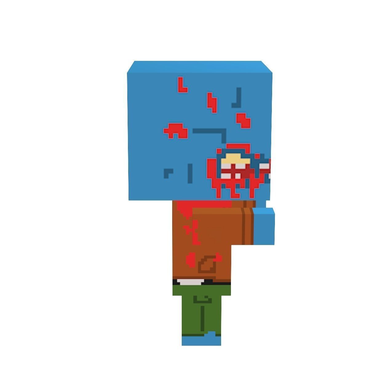 Block Zombies Game Ready Low-poly 3D model_23